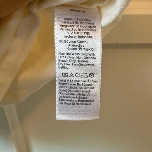 Madewell Cream Short Sleeve 100% Cotton Top Size Medium - Picture 3 of 6